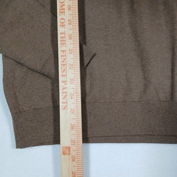 NEW M&S Cotton Rich Zip Sweater Marks & Spencer Tobacco Color Tan Medium #491 - Picture 2 of 8